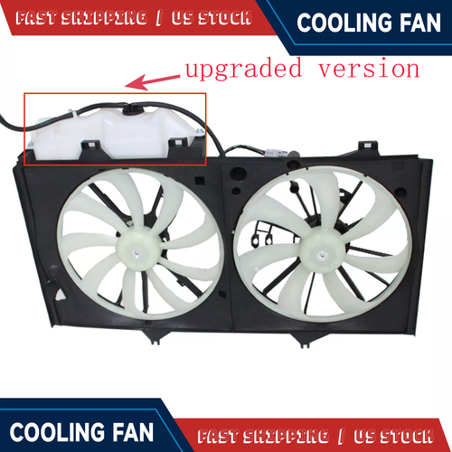 Fit 2012-2017 Toyota Camry Dual Radiator and Cooling Condenser Fan w/Kettle