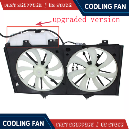 Fit 2012-2017 Toyota Camry Dual Radiator and Cooling Condenser Fan w/Kettle