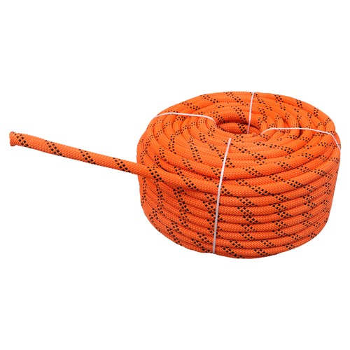 Solid Spare 3/8in X 120ft 48 Stranded Braided Rope Orange & Black 3430 Pounds