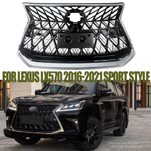 FIT 2016-2021 Lexus LX570 Luxury Grill Front Upper Grille w/ Chrome Sport Style