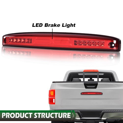 Solid Spare Fit For 2003-2006 Dodge Ram 2500 3500 LED Rear Center Tailgate Brake Light Red