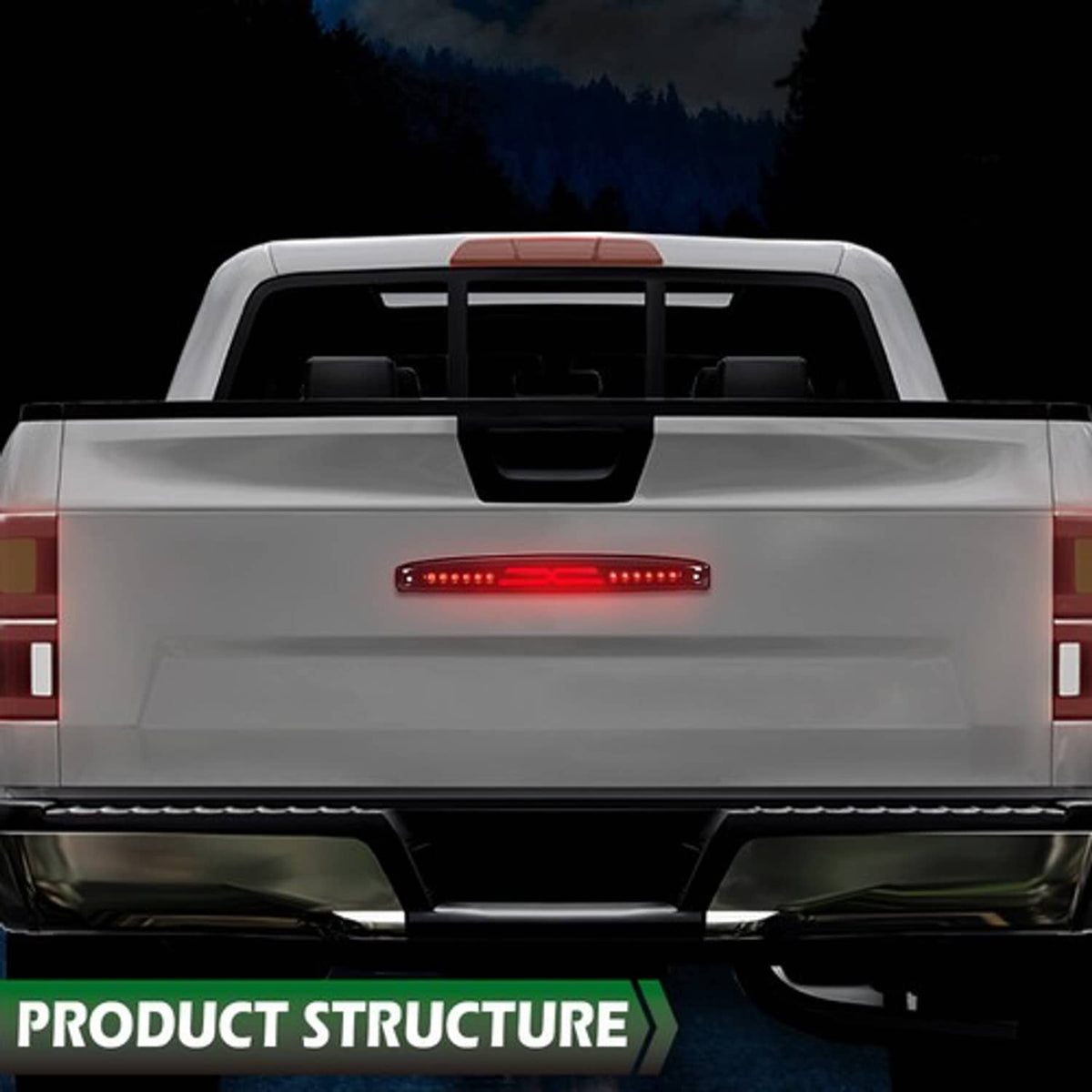 Solid Spare Fit For 2003-2006 Dodge Ram 2500 3500 LED Rear Center Tailgate Brake Light Black
