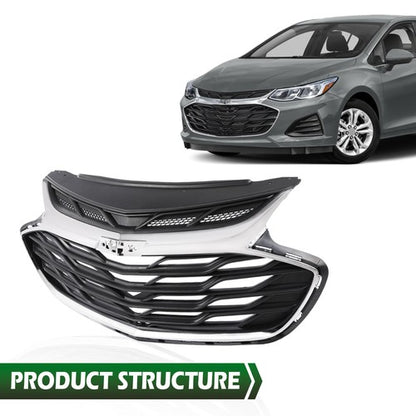 Solid Spare Fit For 2019-2020 Chevrolet Cruze Front Upper Bumper Grille Grill Assembly Black