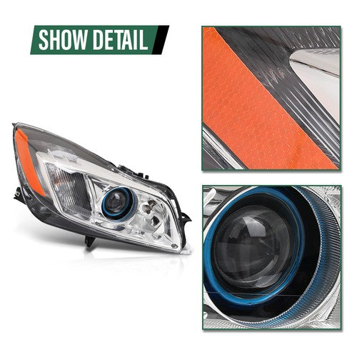 Solid Spare HID/Xenon Projector Headlight Headlamp Right Side Fit For 2009-2012 Buick Regal