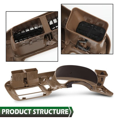Solid Spare Fit For 98-05 S10 Blazer Jimmy Sonoma Double Din Dash Radio Cluster Bezel Beige
