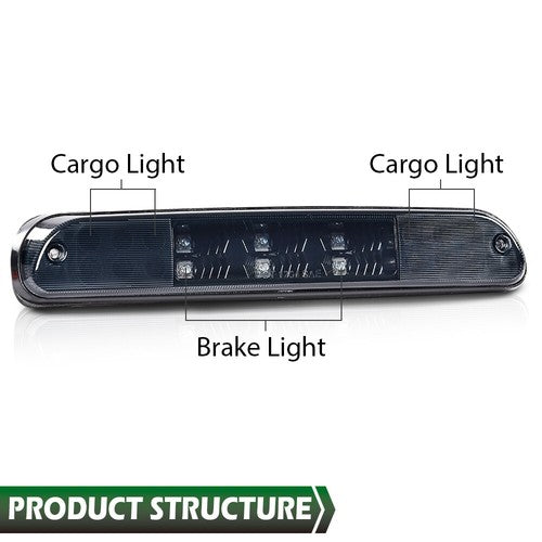 Solid Spare Black LED 3rd Third Brake Light Cargo Lamp Fit For 99-16 Ford F250/93-11 Ranger