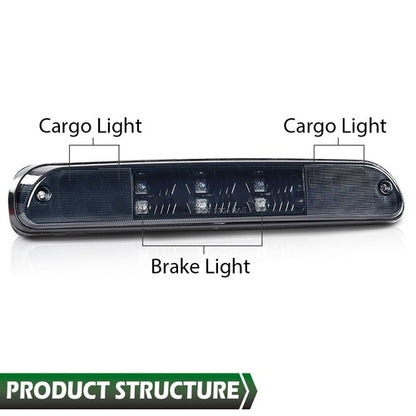 Solid Spare Black LED 3rd Third Brake Light Cargo Lamp Fit For 99-16 Ford F250/93-11 Ranger