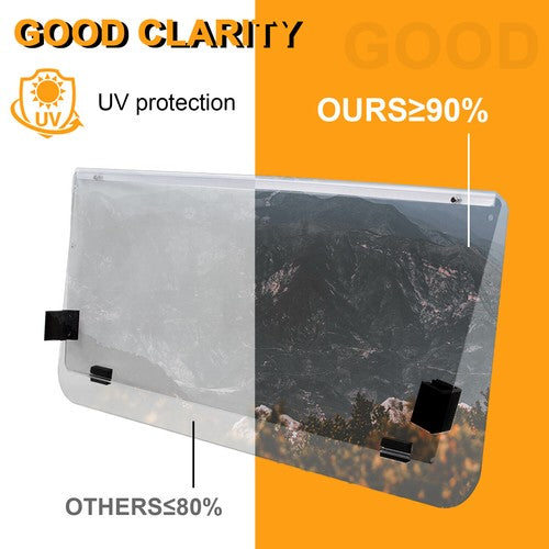 Solid Spare Golf Cart Front Folding Clear Windshield Windscreen For Club Car DS 2000.5-Up