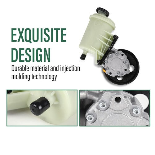 Solid Spare Power Steering Pump w/ Pulley & Reservoir Fit For 2009-2010 Dodge Ram 1500