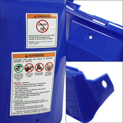 Solid Spare For Yamaha Banshee 350 YFZ350 Front Fender Plastic Kits BLUE 1987-2006
