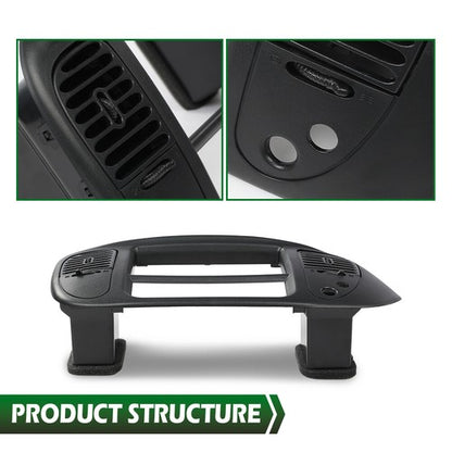 Solid Spare Fit For 97-03 Ford F150 Expedition Black Center Dash Radio Bezel w/ Air Vent