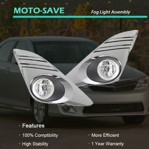 Solid Spare 2Pcs RH+LH Fog Lights+ Cover+Switch Fit For Toyota Camry 12-14 81220-06071