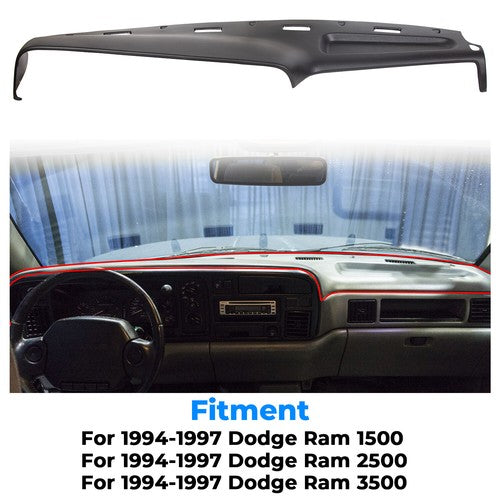 Solid Spare For 94-97 Dodge Ram 1500 2500 Dash Cover Cap Molded Dashboard Overlay Black pad