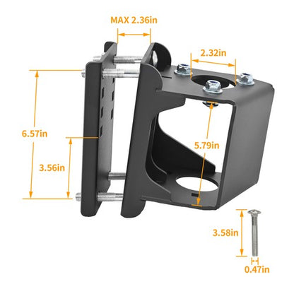 Solid Spare Trailer Tongue Jack Bolt-On Relocation for 3-Bolt/ A-Frame Tongue Jack Tailgate