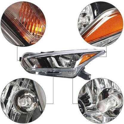 Solid Spare For 20-21 Nissan Versa S SV Left Headlight Replacement Chrome Housing Clear Lens