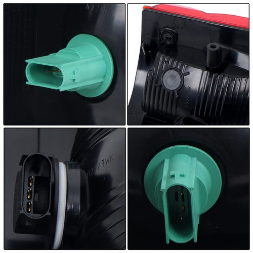 Solid Spare w/o Blind Spot Tail Light For 2023-2024 Ford F250 F350 Black Rear Right Halogen