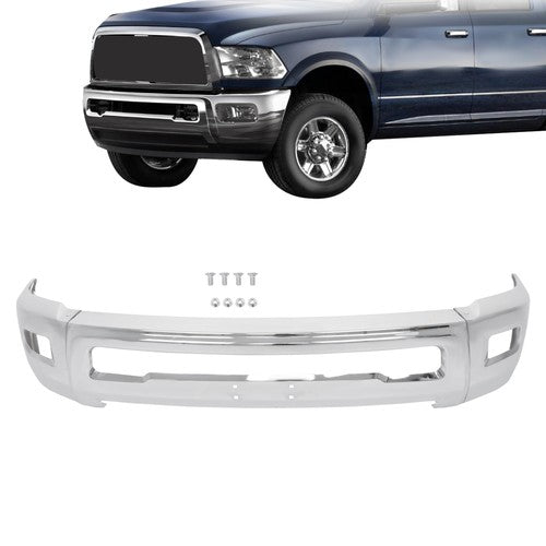 Solid Spare For Dodge RAM 2500 3500 2010-2018 Split-type Front Bumper W/o Sensor Hole Chrome