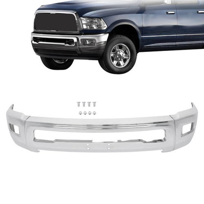 Solid Spare For Dodge RAM 2500 3500 2010-2018 Split-type Front Bumper W/o Sensor Hole Chrome