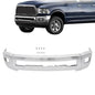 Solid Spare For Dodge RAM 2500 3500 2010-2018 Split-type Front Bumper W/o Sensor Hole Chrome