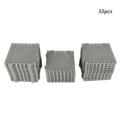 Solid Spare 12x12Inch Interlocking Drainage Floor Tiles Modular Interlocking Tile 55Pcs Gray