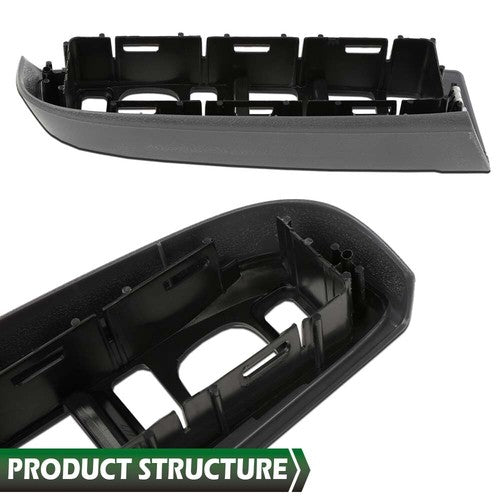 Solid Spare Fit For 03-07 Chevy Silverado GMC Sierra Front Left Window Switch Bezel Gray