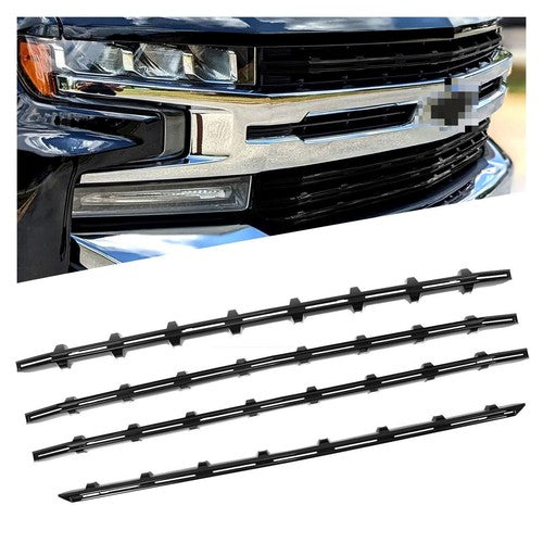 Solid Spare FOR 2019-2021 Chevy Silverado 1500 Black Grille insert Trim Grill overlay LT RST
