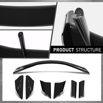 Solid Spare Rear Trunk Spoiler Lid High Wing Kit Fit For 2020-2024 Corvette C8 Matte Black