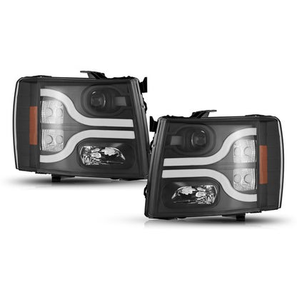 Solid Spare For 2007-2013 Chevy Silverado 1500 2500 3500 HD Projector Headlights Lamp LED