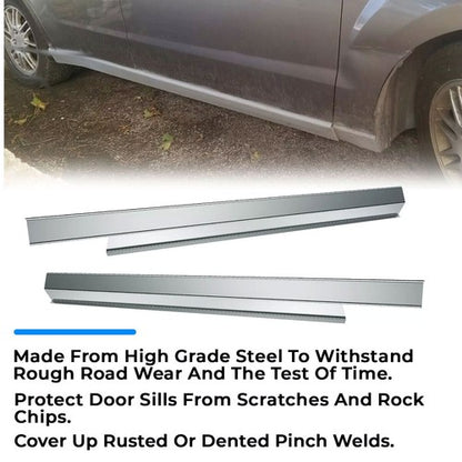 Solid Spare FOR 2008-2011 Ford Focus Slip-on Rocker Panel 4 door Set of Left and Right Side