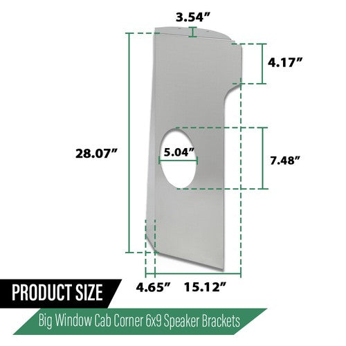Solid Spare Fit For 1955-1959 Chevy/GMC Big Window Cab Corner 6x9 Speaker Brackets Pair