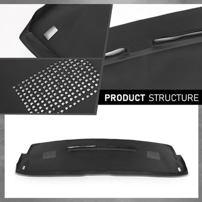 Solid Spare Fit For 1984-1992 Chevrolet Camaro TPE Dash Board Cover Overlay Cap Black