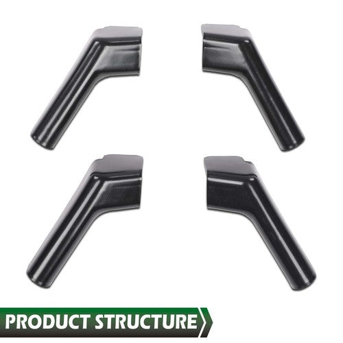 Solid Spare 4pcs RV Camper Rain Gutter Spout Extensions Long Version Left and Right Black