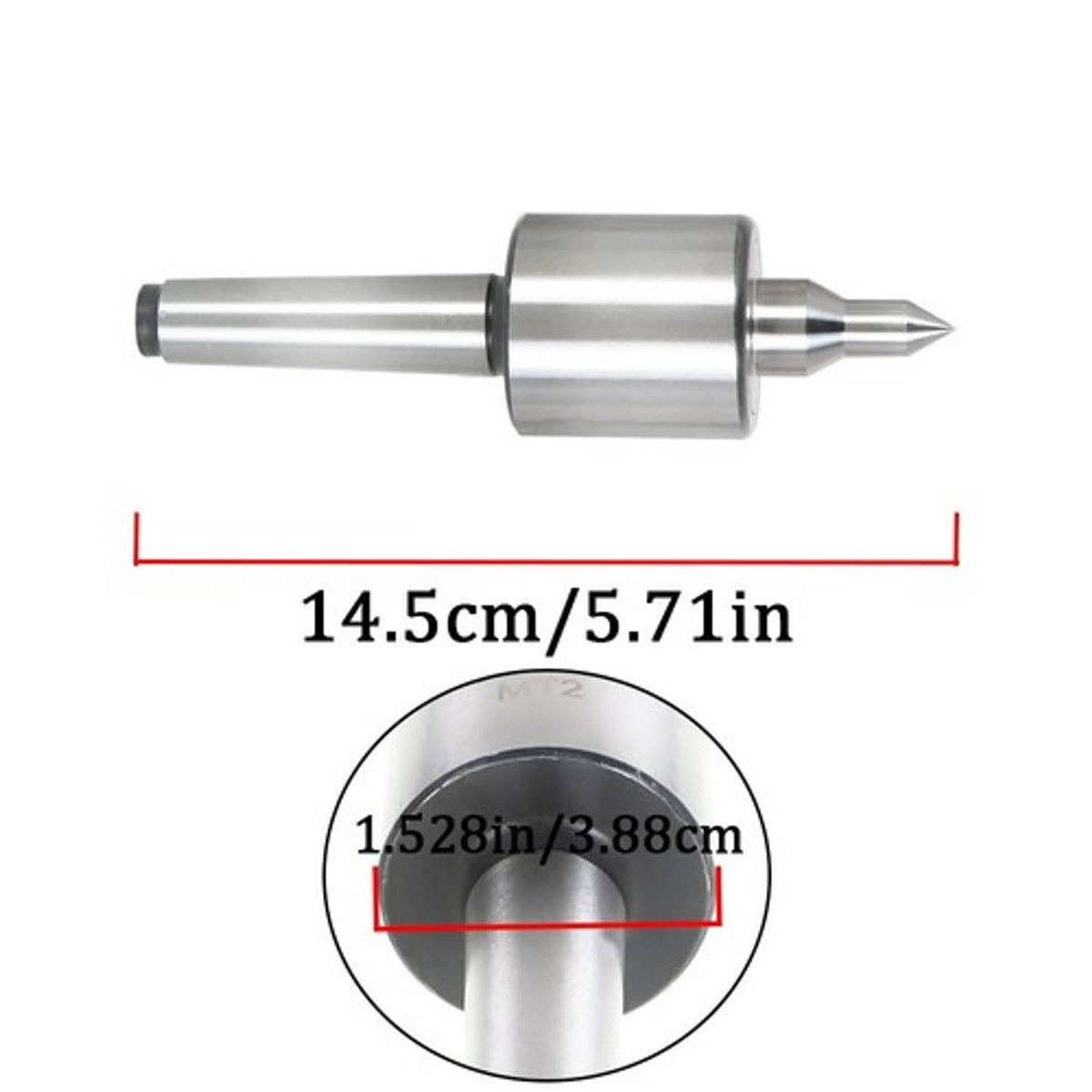 Solid Spare For Morse Taper Precision 0.000197'' MT2 Live Center CNC Long Spindle Lathe Tool