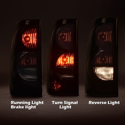Solid Spare Fit For 2003-06 Chevy Silverado Pickup Left+Right Tail Lights Brake Lamps Smoke