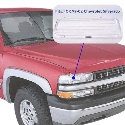 Solid Spare Fit For 99-02 Chevy Silverado 1500 2500 3500 Clear Headlight Replacement Lens
