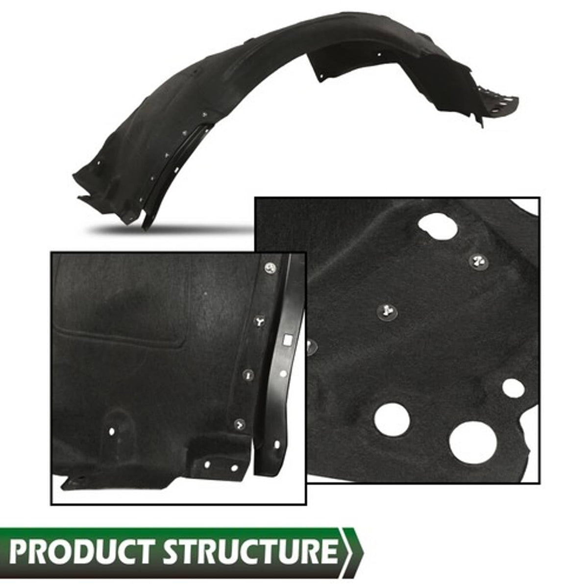 Solid Spare Front Fender Liner Splash Shield Left+Right Side Fit For 2018-2021 Honda Accord