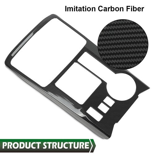Solid Spare Fit For 10-2022 4Runner Carbon Look Center Console Gear Shift Panel Cover Trim