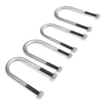 Solid Spare New Trailer U Bolt Kit For 2 Inch Axle Tube 6 Inch Long Set Of 4 Bare Metal