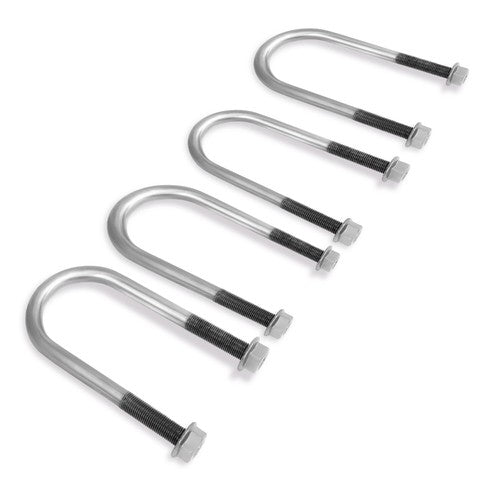 Solid Spare New Trailer U Bolt Kit For 2 Inch Axle Tube 6 Inch Long Set Of 4 Bare Metal