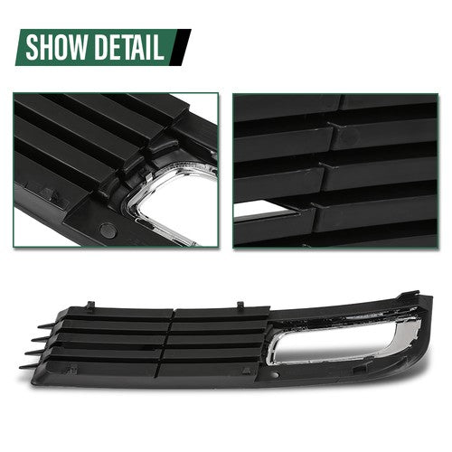 Solid Spare Fog Light Bezel Lamp Cover w/ Chrome Trim Fit For 08-10 Audi A8 D3 Left+Right