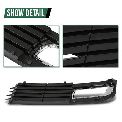 Solid Spare Fog Light Bezel Lamp Cover w/ Chrome Trim Fit For 08-10 Audi A8 D3 Left+Right