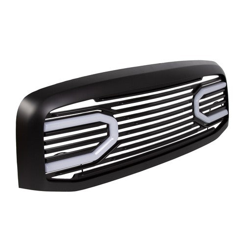 Solid Spare For Dodge RAM 2500 3500 1500 06-09 Front Hood Black Big Horn Grille+Shell+Light