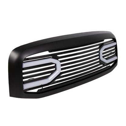 Solid Spare For Dodge RAM 2500 3500 1500 06-09 Front Hood Black Big Horn Grille+Shell+Light