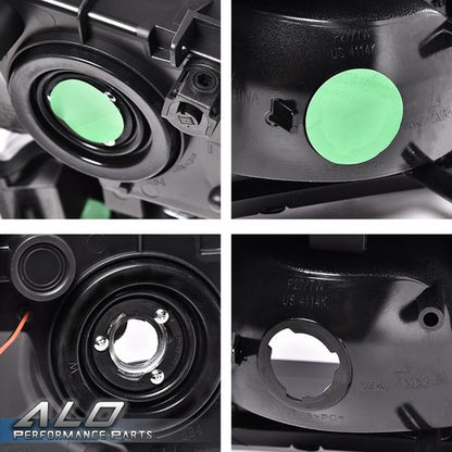 Solid Spare LED DRL Black Housing Clear Corner Headlights+Bumper Fit For 2003-2006 Silverado