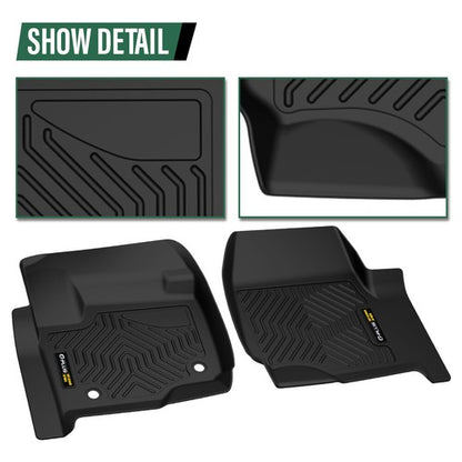 Solid Spare TPE Floor Mats Liners Fit For 17-24 Ford F-250 F-350 F-450 Super Duty Crew Cab