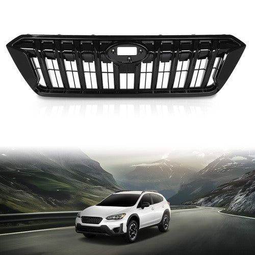 Solid Spare Fit For 2021-2023 Subaru Crosstrek Front Bumper Upper Grille Black J1010FL320