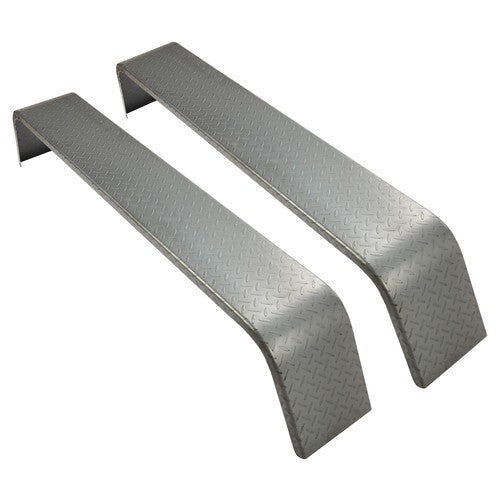 Solid Spare 2 PCS Steel Diamond Tread Plate Tandem Axle Trailer Fenders 10-1/4"x72-7/8"x13"
