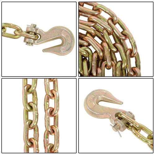 Solid Spare Gold Transportation Bundle Chain Steel 4700lbs G70 5/16in×10ft with Clevis Hooks