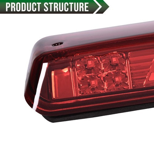 Solid Spare Fit For 04-08 Ford F-150 LED 3rd Third Brake Light Cargo Lamp Red/Chrome