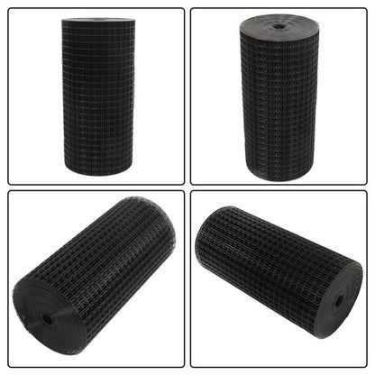 Solid Spare 16 Gauge Black Welded Wire Fence Vinyl Coated Chicken Rabbit Mesh 1inch 24"x100'